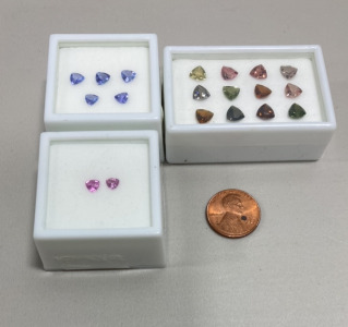 (19) Precious Gemstones Tri-Cut And Faceted.