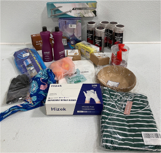 Gloves, Shirt, Hat, Brew In a Bag, Dryer Lint Vaccum Attachment, Dishsoap, Hibiscus Tea, Paper Towel Holder and More