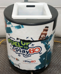 (1) NFL Fuel up To Play 32&rdquo; Round Cooler On Wheels With (4) Removable Ice Packs
