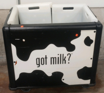 (1) Got Milk 36"x 21" x 34" Square Cooler On Wheels With (6) reusable ice Packs