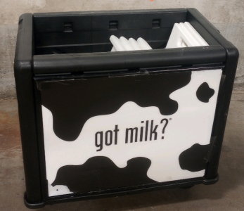 (1) Got Milk 36"x 21" x 34" Square Cooler On Wheels With (7) reusable ice Packs