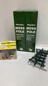 (4) Moss Poles, (3) Watering Devices, (2) Small Trellises