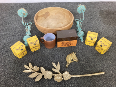 Wooden Salad Bowl, Recipe Box, Spice Boxes, And More
