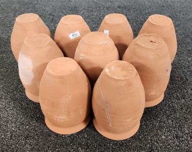 Lot Of 9 Handmade Ceramic 5 Inch Pots