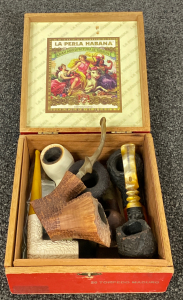 (7) Bone and Black Walnut Vintage Pipes and Pipe Accessories