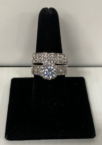 Size 8 Ring Set with Clear Stones