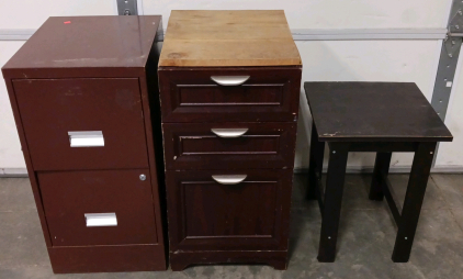 2 File Cabinets and Small End Table