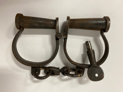 Pair of Iron Shackles and Key