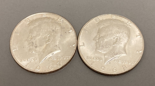 (2) Silver Half Dollar Coins&mdash; Verified Authentic