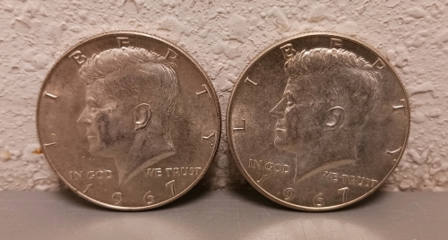 (2) 1967 Silver Half Dollars - Verified Authentic