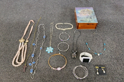 Jewelery Box With Assorted Jewelry