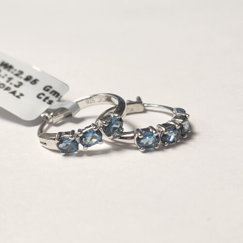 Silver London Topaz(1.3ct) Earrings