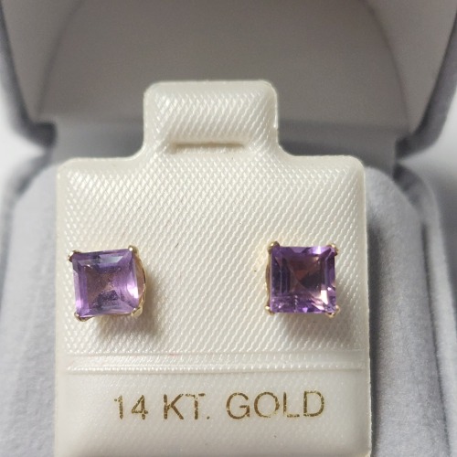 14K Amethyst Earrings