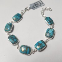 Silver Blue Copper Turquoise(34.2ct) Bracelet