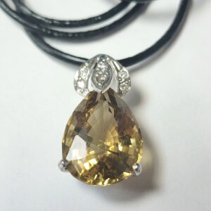 Silver Quartz And Cz Necklace