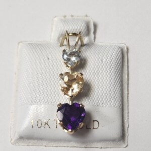 10K Genuine Gemstone Pendant