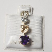 10K Genuine Gemstone Pendant