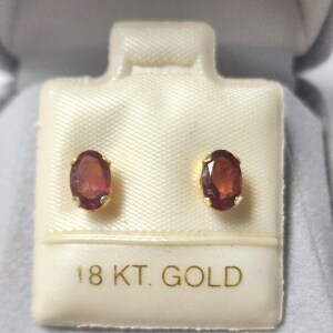 18K Garnet Earrings