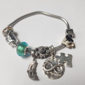 Silver Pandora Style 31.75G 7.5" Bracelet