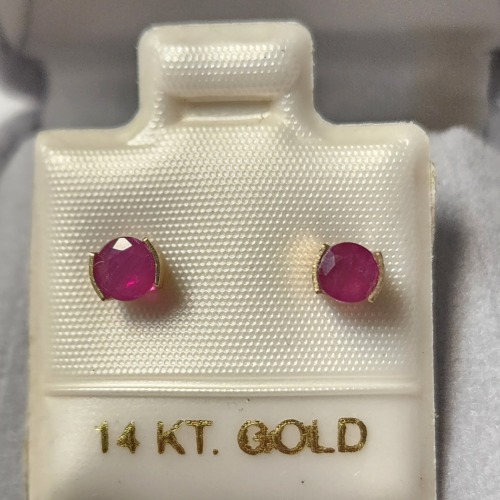 14K Ruby Earrings