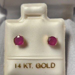 14K Ruby Earrings