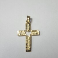 10K Cross 0.48G Pendant