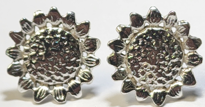 Silver Sunflower Shape Earrings