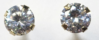 14K Cz With 14K Silicon Backs Earrings