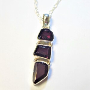 Silver Garnet 18" You Will Get A Random Select Shape Of The Pendant Necklace