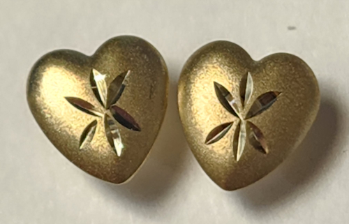 14K Heart Shape Kid Screw Backs With 14K Gold Silicon Backs Earrings