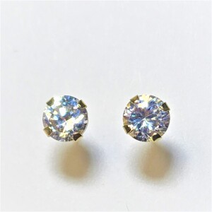 14K Cz With 14K Silicon Backs Earrings