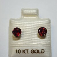 10K Garnet 5Mm(1.28ct) Earrings