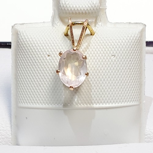 Rose Quartz(0.8ct) Gold Filled Pendant