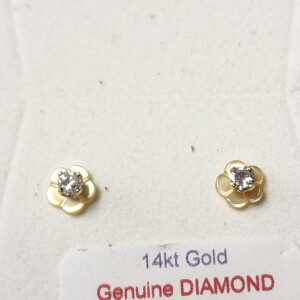 14K Diamond(0.072ct) Earrings