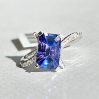 $10,000 Value, 18K White Gold Tanzanite & Diamond Ring