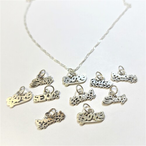 Silver It'S For 1 Pendant And 16" Chain, For Pendant "You Will Get A Random Letter" Necklace