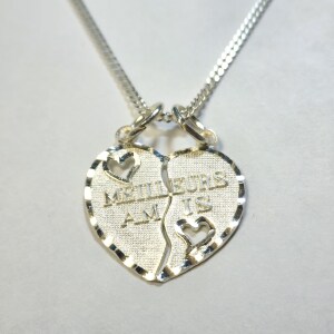 Silver 2 Sepreable Heart With 24" Necklace