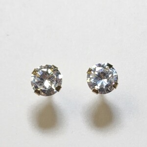 14K Cz With 14K Silicon Backs Earrings