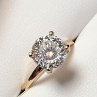 $2000 10K White Moissanite Test Like Diamond Looks Better(2ct) Ring