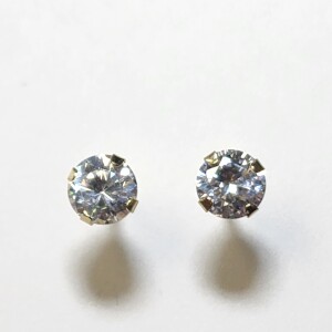 14K Cz With 14K Silicon Backs Earrings