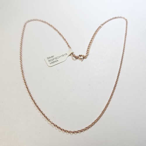 Silver Rose Gold Plated 18" Necklace