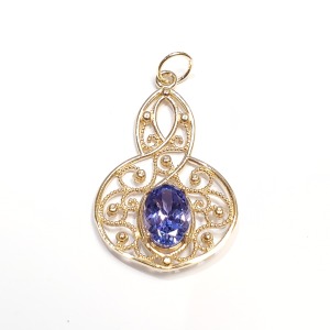 $1205 14K Natural Tanzanite(1ct) Pendant