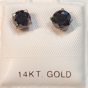 $1290 14K Black Diamond(1.5ct) Earrings