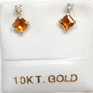 10K Citrine(0.44ct) Diamond(0.06ct) Earrings