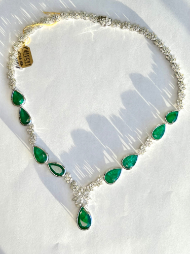 $151,390 Value, 18K Gold Emerald & Diamond Necklace