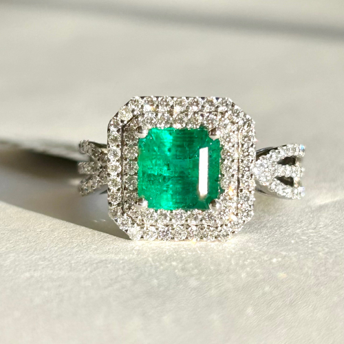 $11,880 Value, 14K Gold Emerald & Diamond Ring