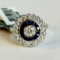 $8,075 Value, Platinum Sapphire & Diamond Ring