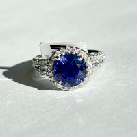 $8,890 Value, Platinum Diamond & Tanzanite Ring