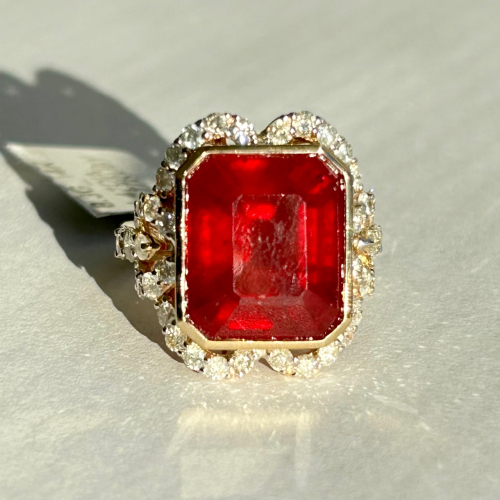 $7,165 Value, 14K Gold Diamond & Ruby Composite Ring