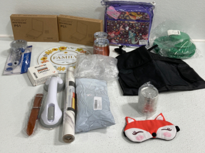 Shower Head, Shower Handle, (2) Postal Scale, Lunchpale, Tumbler Mug, Canning Lids Dog Collar, and More
